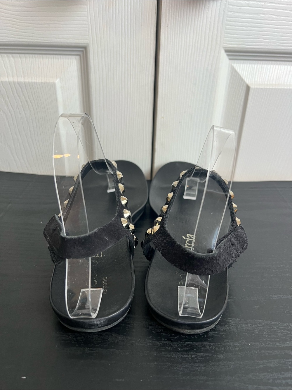 Pedro Garcia Judith Black Swarovski Crystal-Embellished T-Strap Sandals size 9 - Picture 3 of 10